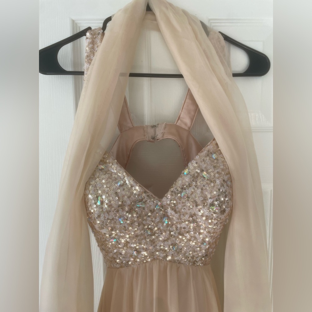 Faviana Cream Satin Dress - Picture 2 of 7